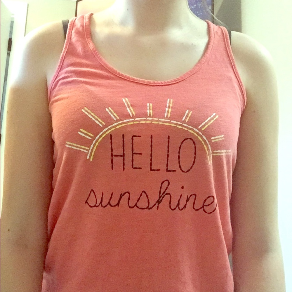 hello sunshine racer back tank